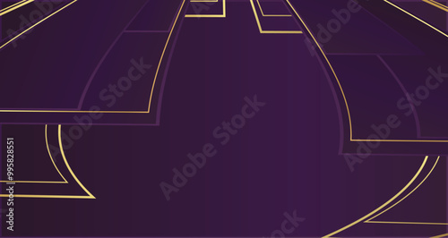 Abstract design featuring rich purple hues and elegant golden lines