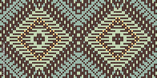 Moroccan Ethnic Seamless Patternfolk Embroidery, Aztec Geometric Ornament Print. Design for Carpet, Wallpaper, Clothing, Wrapping, Fabric