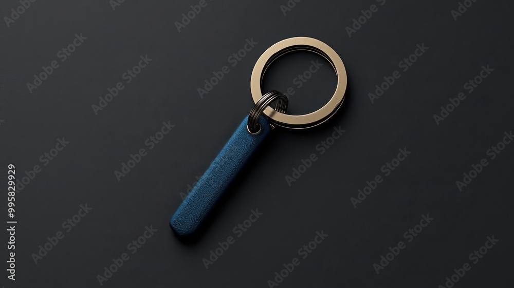 Handcrafted metal keychain, custom design, 3D illustration Handcrafted metal keychain, custom design, 3D illustration