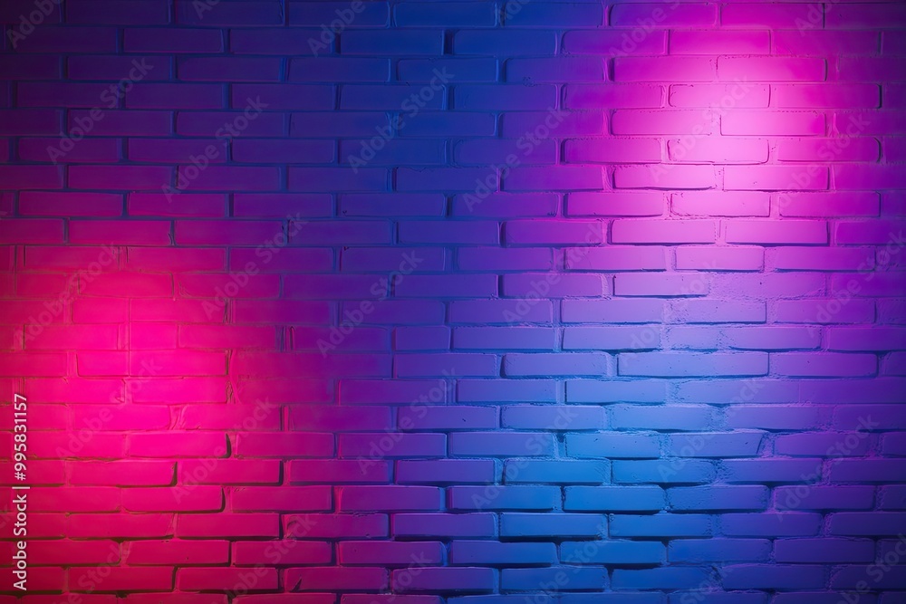 Intense Neon Accents on Unrendered Brickwork: A Bright Surface with Striking Effects and Dramatic Colors Intense Neon Accents on Unrendered Brickwork: A Bright Surface with Striking Effects and Dramatic Colors