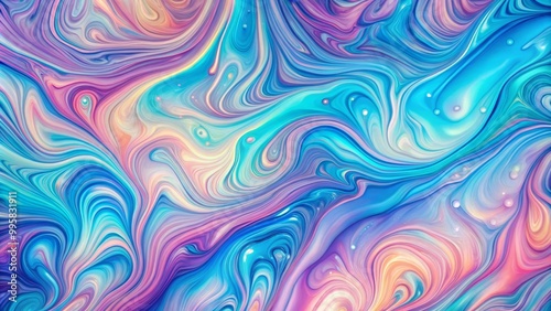 Abstract background of acrylic paint mixing, swirling, and creating colorful patterns