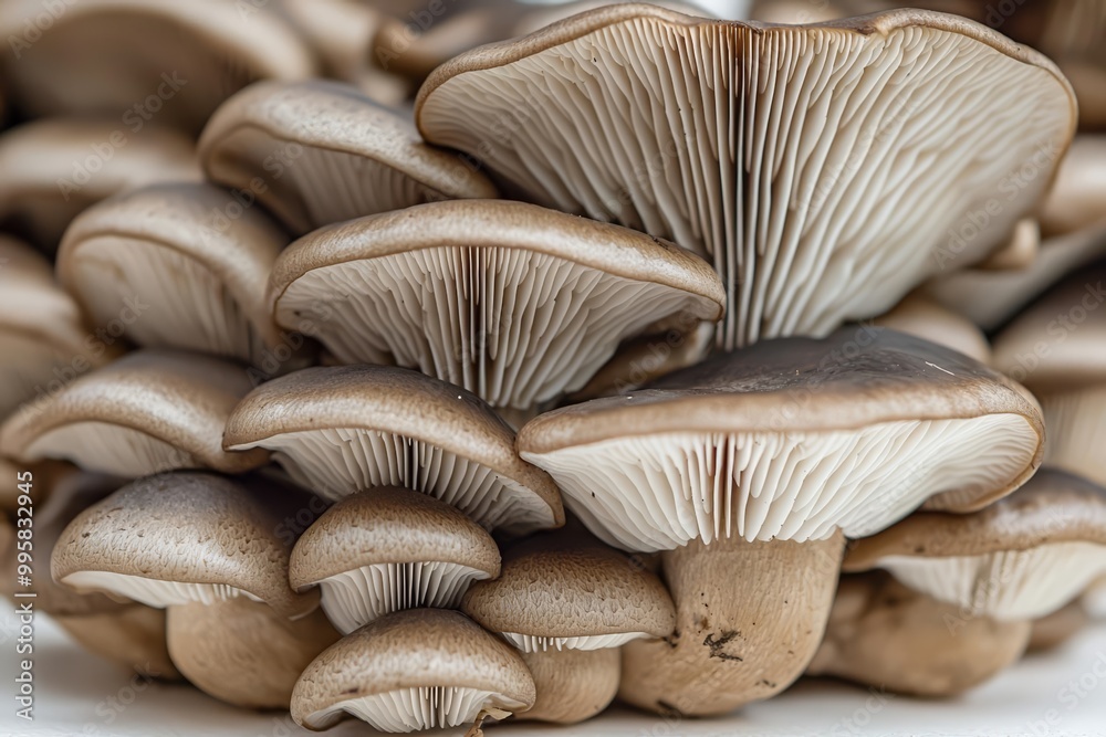 bunch of oyster mushrooms , isolated on white background, , copy space for text, bunch of oyster mushrooms , isolated on white background, , copy space for text,