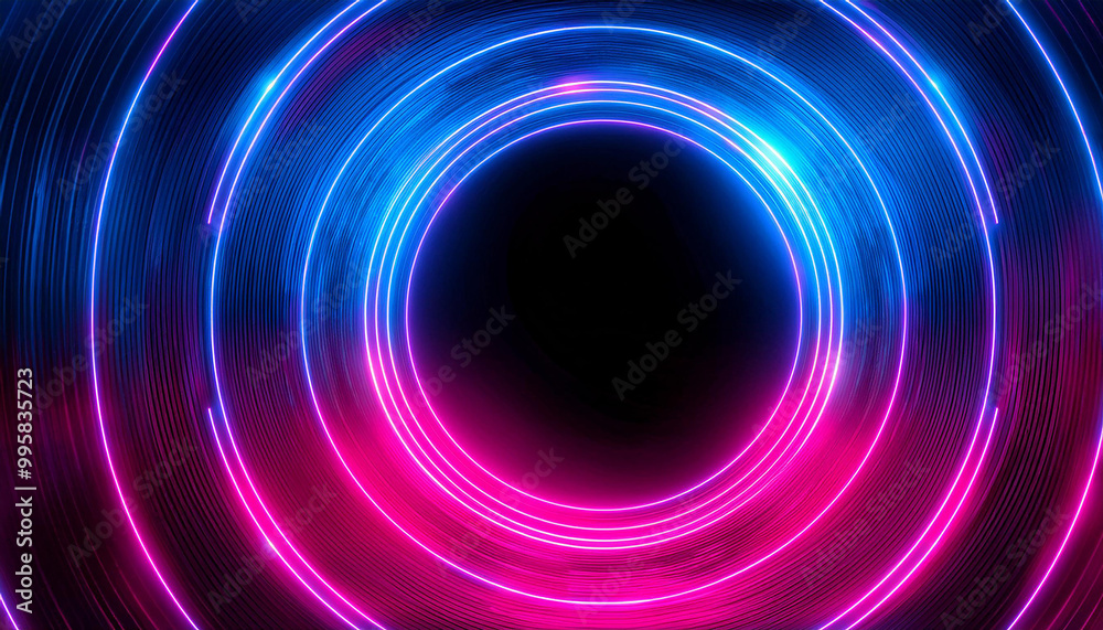 Neon light frame, pink and blue glow. Futuristic vibe. Dark background. Modern design. Close-up. Neon light frame, pink and blue glow. Futuristic vibe. Dark background. Modern design. Close-up.