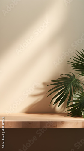 Wallpaper Mural Green leaves with sun light on the wall. Torontodigital.ca