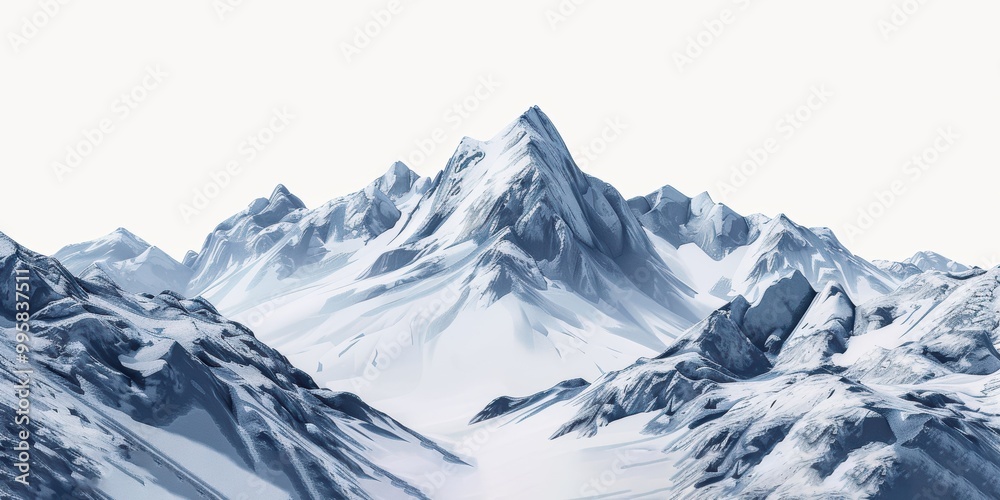 Obraz premium Snowy Mountain Range Under a Clear Sky