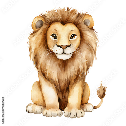 lion cartoon isolated on white photo