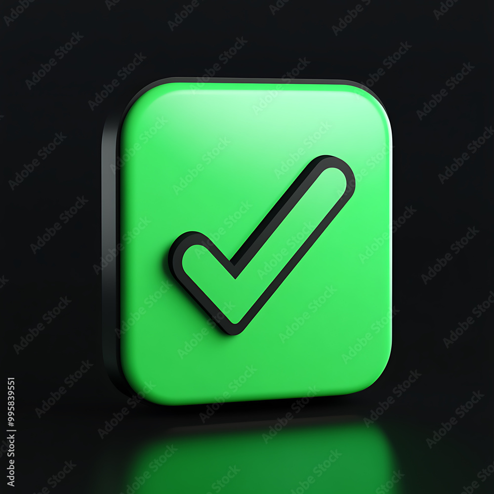 A green approval icon, typically represented with a checkmark or tick, symbolizing confirmation, success, or a positive action. A green approval icon, typically represented with a checkmark or tick, symbolizing confirmation, success, or a positive action.