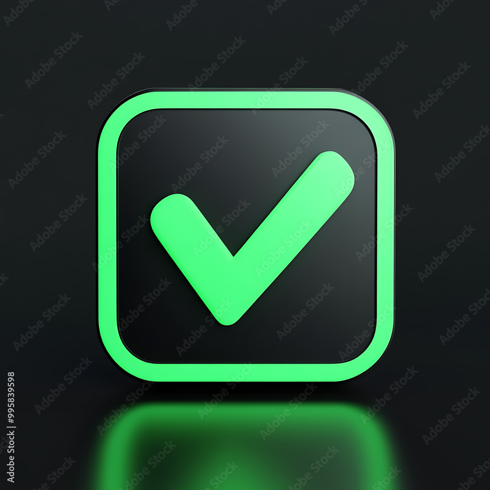 A green approval icon, typically represented with a checkmark or tick, symbolizing confirmation, success, or a positive action. A green approval icon, typically represented with a checkmark or tick, symbolizing confirmation, success, or a positive action.