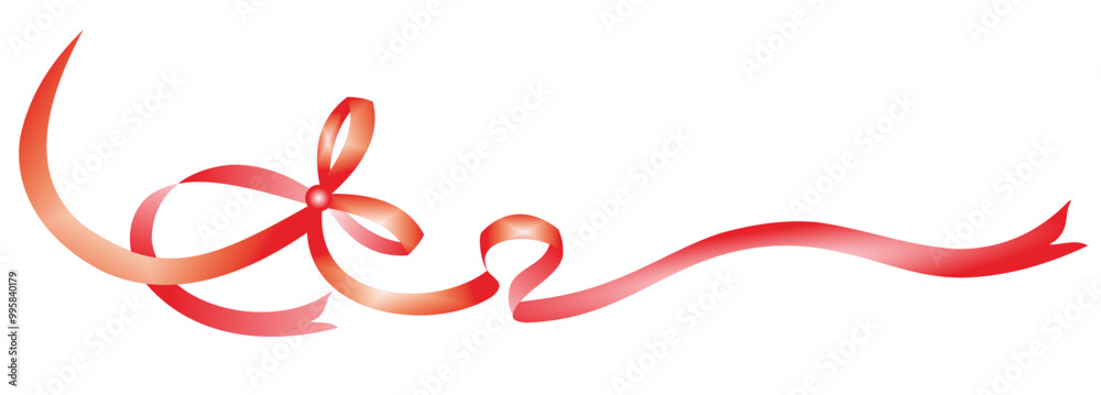 illustration of a red ribbon for celebration and congratulations illustration of a red ribbon for celebration and congratulations