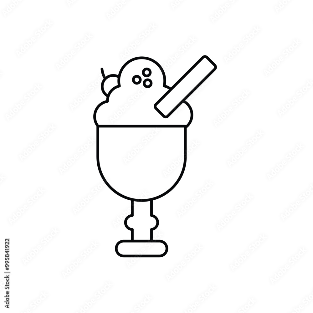 ice cream line icon with white background vector stock illustration ice cream line icon with white background vector stock illustration