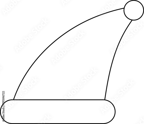 Christmas Party Hat Santa Claus Outline