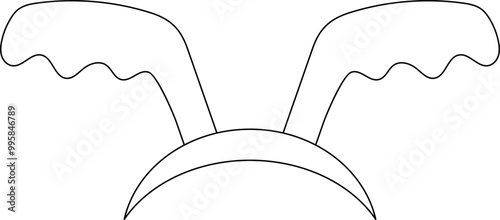 Headband Moose Antler Christmas Element Outline