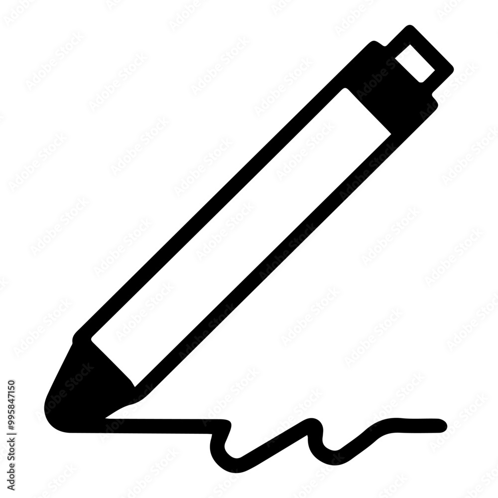 Crayon icon. Wax pencil for drawing.