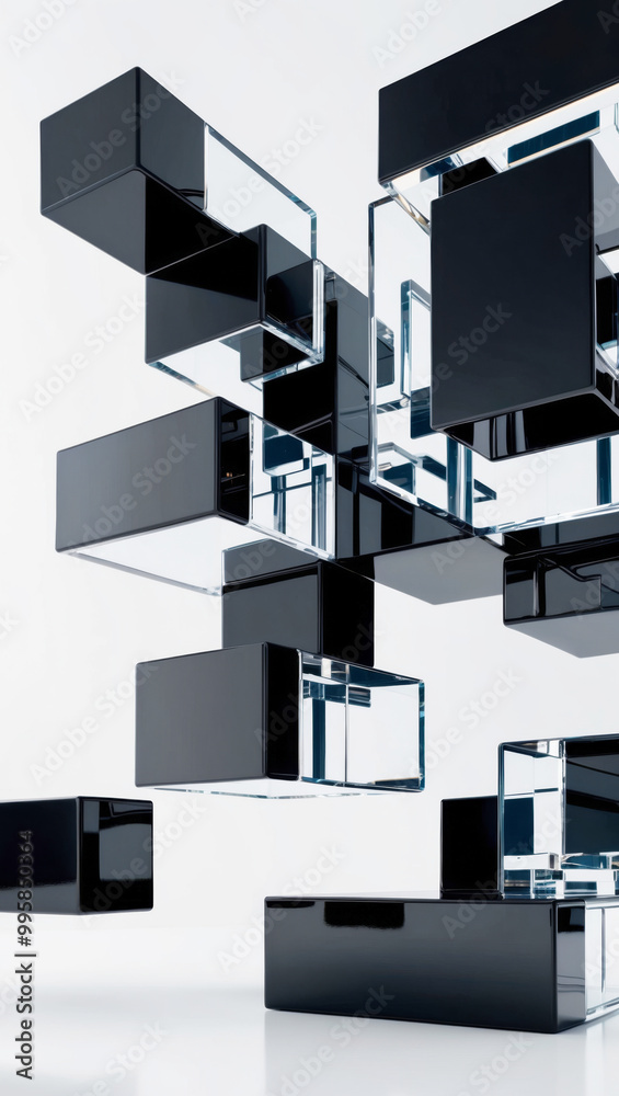 Abstract futuristic geometric technology object Abstract futuristic geometric technology object