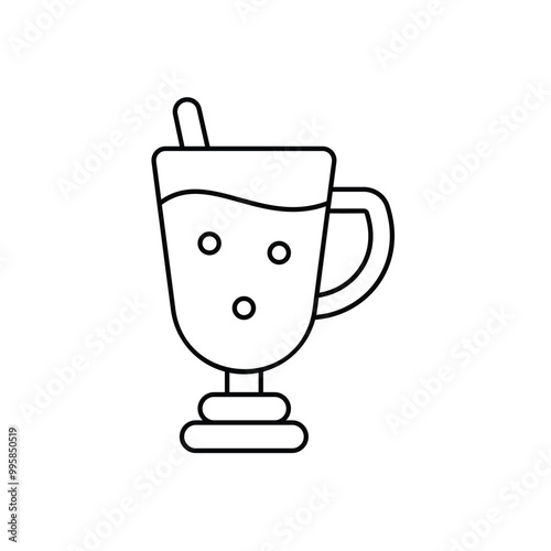 smoothie line icon with white background vector stock illustration