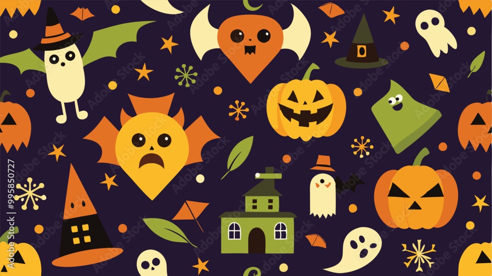 halloween seamless pattern with pumpkins halloween seamless pattern with pumpkins