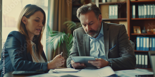 Wallpaper Mural Financial advisor and consultation concept. Financial advisor showing plan of investment to client Torontodigital.ca