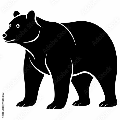 bear silhouette vector illustration on a white background