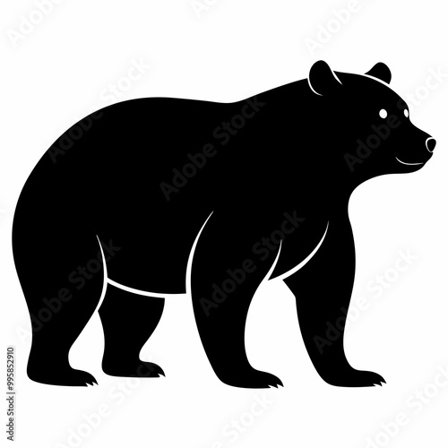 bear silhouette vector illustration on a white background