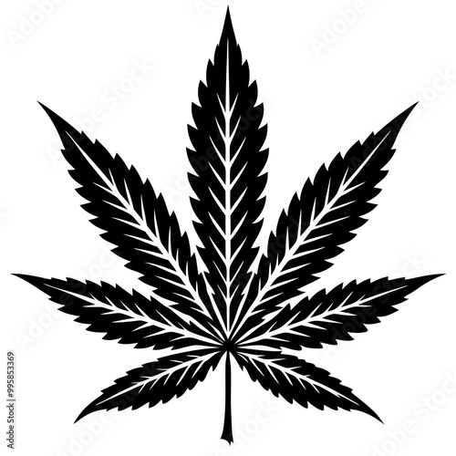 marijuana leaf silhouette vector art