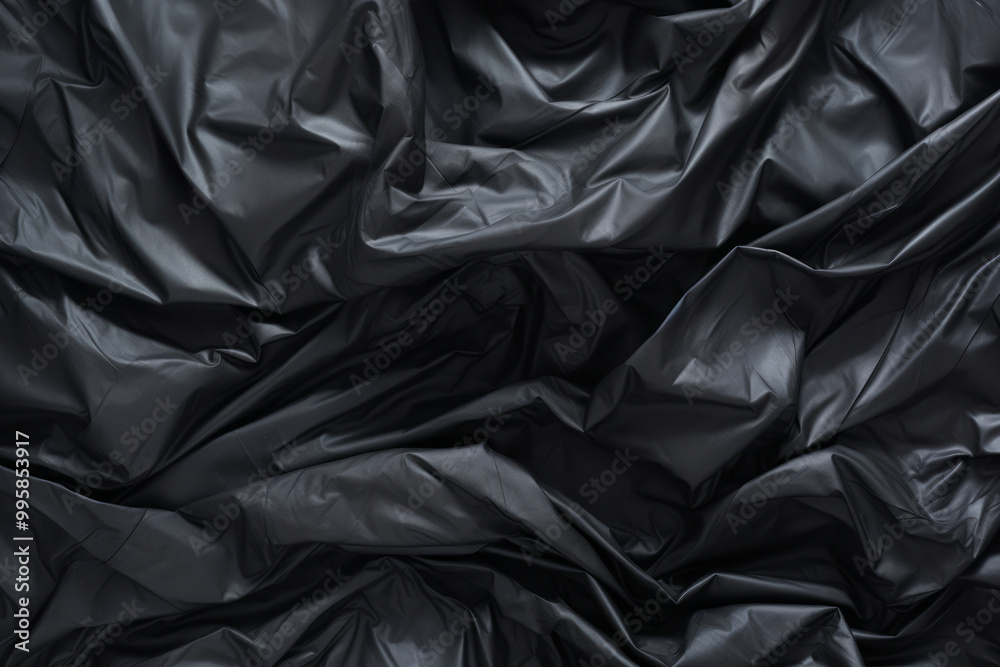 Processed collage of black cellophane garbage bag texture. Background for banner, backdrop Processed collage of black cellophane garbage bag texture. Background for banner, backdrop