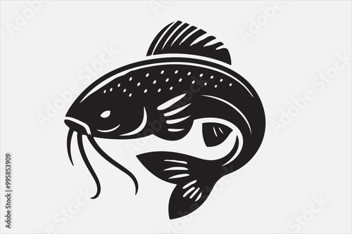 A Catfish silhouette vector icon design