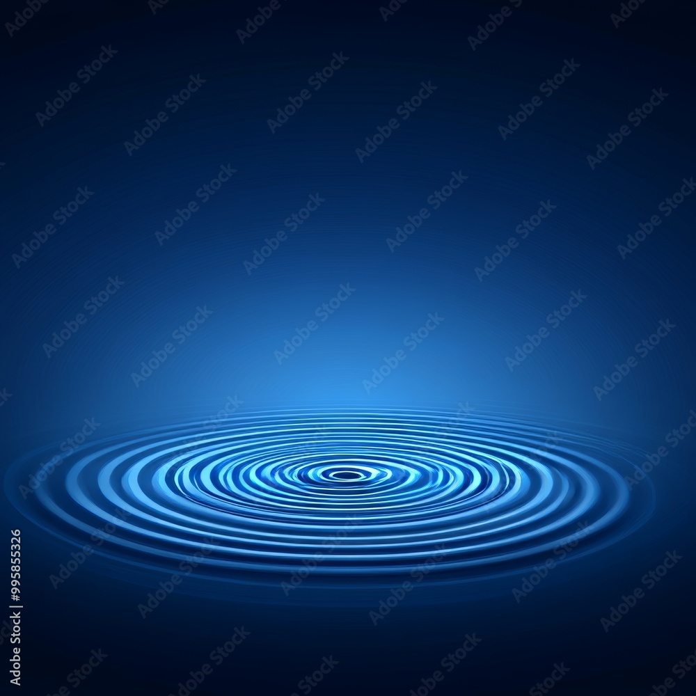 Tranquil Blue Water Ripples with Concentric Circles. Minimalist Background for Design. Tranquil Blue Water Ripples with Concentric Circles. Minimalist Background for Design.