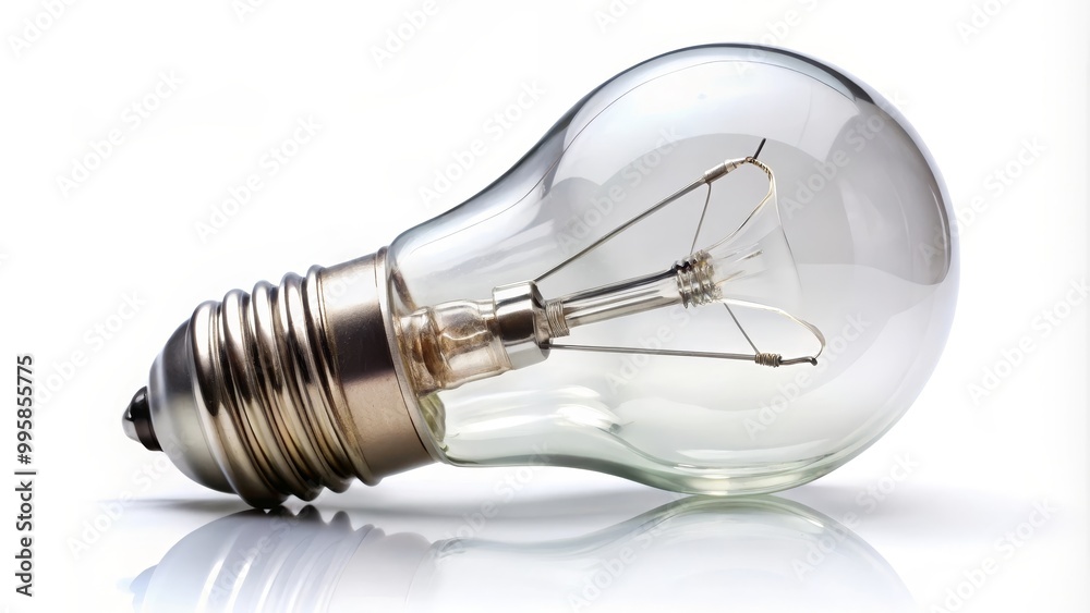 Lone light bulb is shining brightly on a dark blue background Lone light bulb is shining brightly on a dark blue background