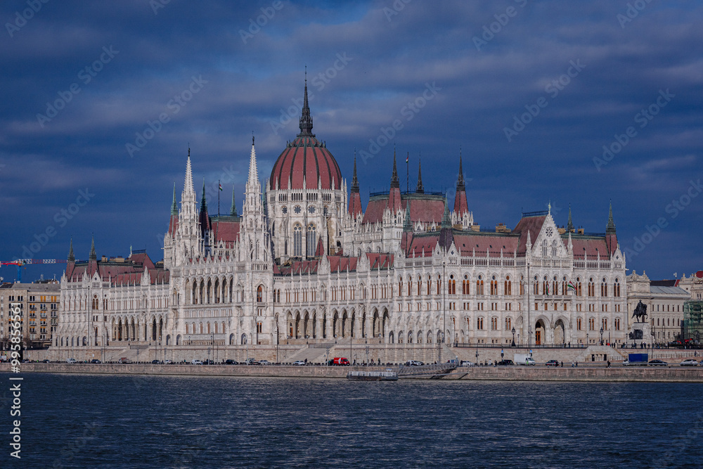 gloomy sky over Hungary Parliament gloomy sky over Hungary Parliament