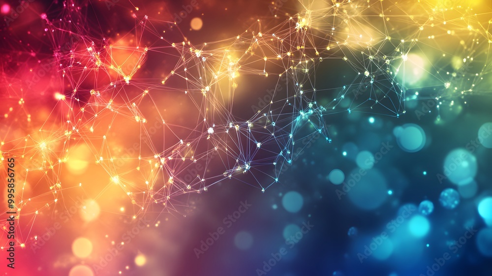 Template for science and technology presentation. Plexus style background. Template for science and technology presentation. Plexus style background.