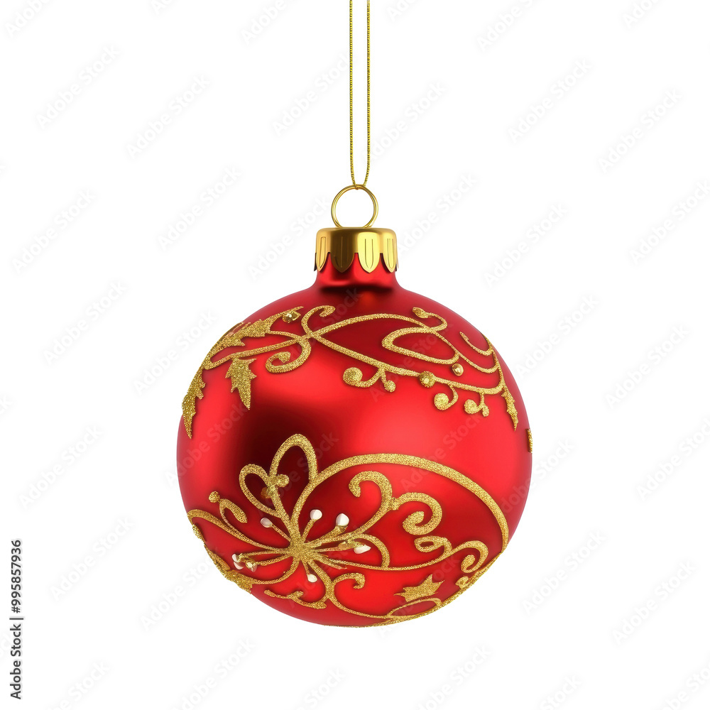 Elegant Red Christmas Ornament with Gold Design Elegant Red Christmas Ornament with Gold Design