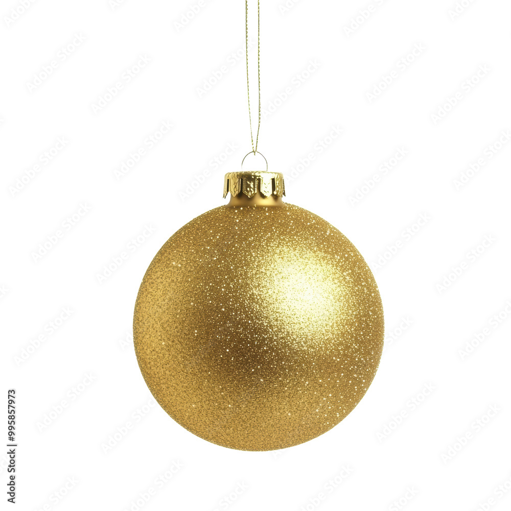Isolated Golden Christmas Ornament with Transparent Background Isolated Golden Christmas Ornament with Transparent Background