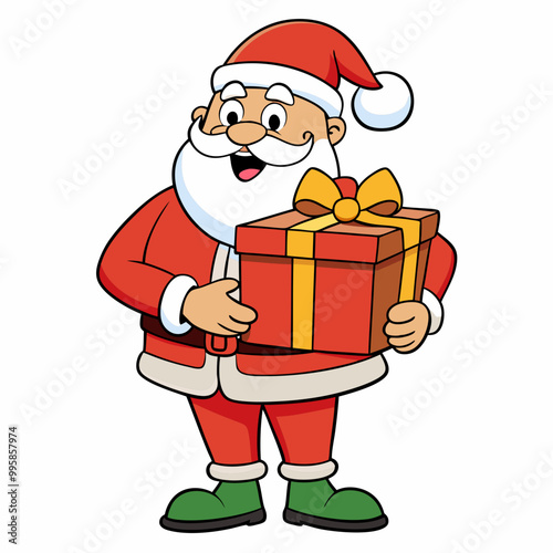 Santa cristmas VECTOR , Santa Claus Christmas cartoon character Merry Christmas Funny Happy Cute Santa Claus Winter Holiday
 