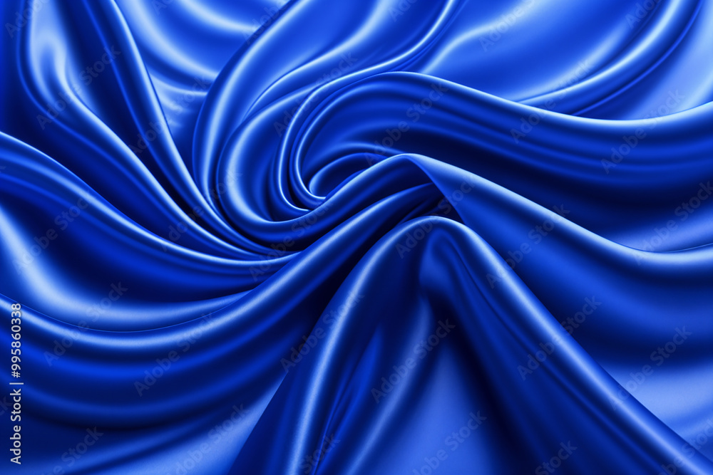 A close-up view of blue fabric with flowing, wavy patterns that create a sense of movement and fluidity. A close-up view of blue fabric with flowing, wavy patterns that create a sense of movement and fluidity.