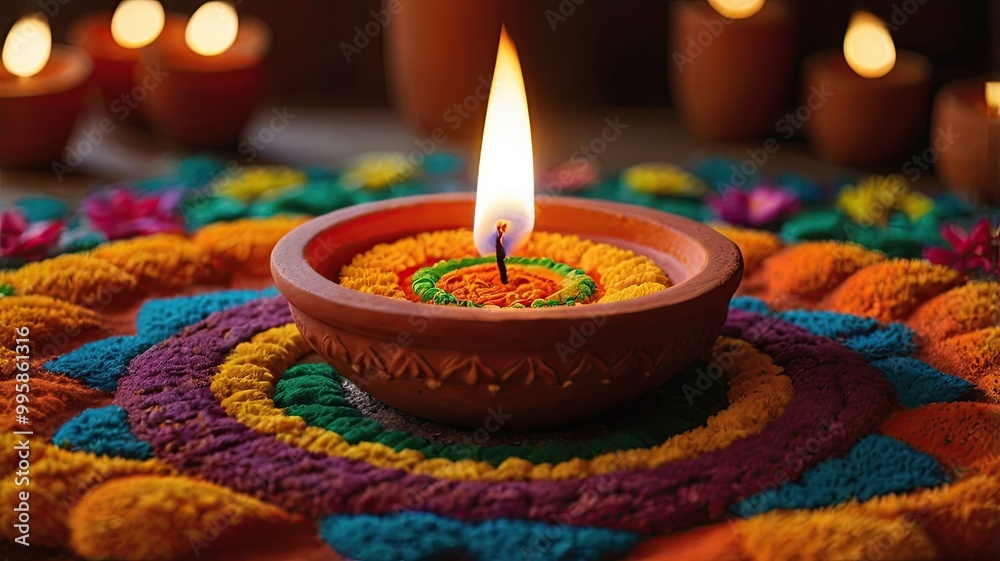 Terracotta Diwali Diya Lamp, generative AI Terracotta Diwali Diya Lamp, generative AI