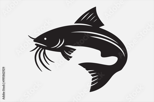 A Catfish silhouette vector icon design