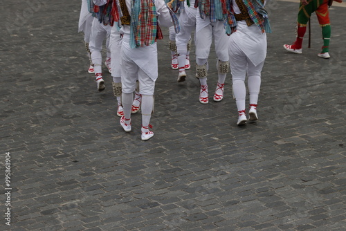 Basque folk dancers during a festival