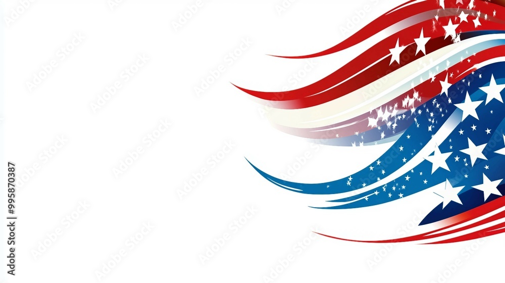 Independence US Background Featuring Flag Side Border, Corner Accents, and Transparent White Gradient for a Fresh Look Independence US Background Featuring Flag Side Border, Corner Accents, and Transparent White Gradient for a Fresh Look