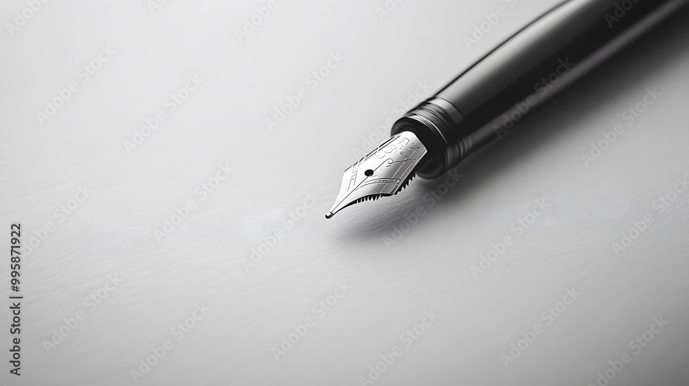 Ink pen on a blank piece of paper. Ink pen on a blank piece of paper.