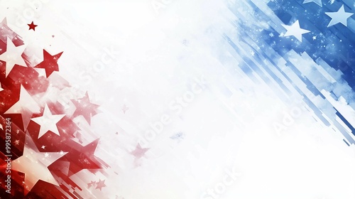 Patriotic Independence Celebration with US Flag Corner and Transparent White Gradient on a White Background