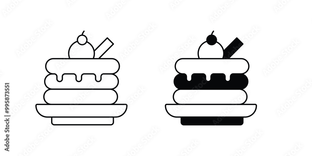 pancake set icon with white background vector stock illustration pancake set icon with white background vector stock illustration