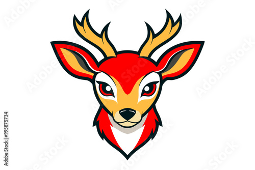 Fawn head mascot design vector