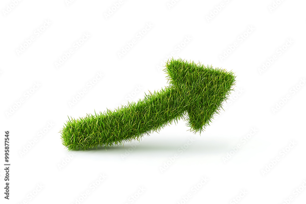 A green grass approve arrow icon, symbolizing approval, eco-friendliness, and sustainability, isolated on a white background. A green grass approve arrow icon, symbolizing approval, eco-friendliness, and sustainability, isolated on a white background.