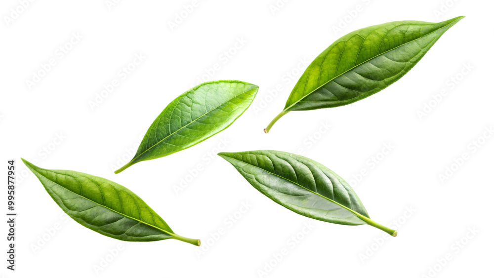 Green leaf macro isolated on white background Green leaf macro isolated on white background