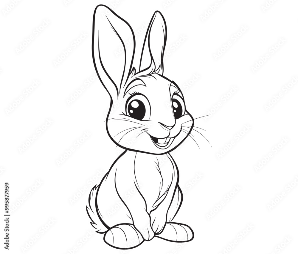 Easter bunny rabbit, Sitting rabbit vector, Rabbit outline character Easter bunny rabbit, Sitting rabbit vector, Rabbit outline character