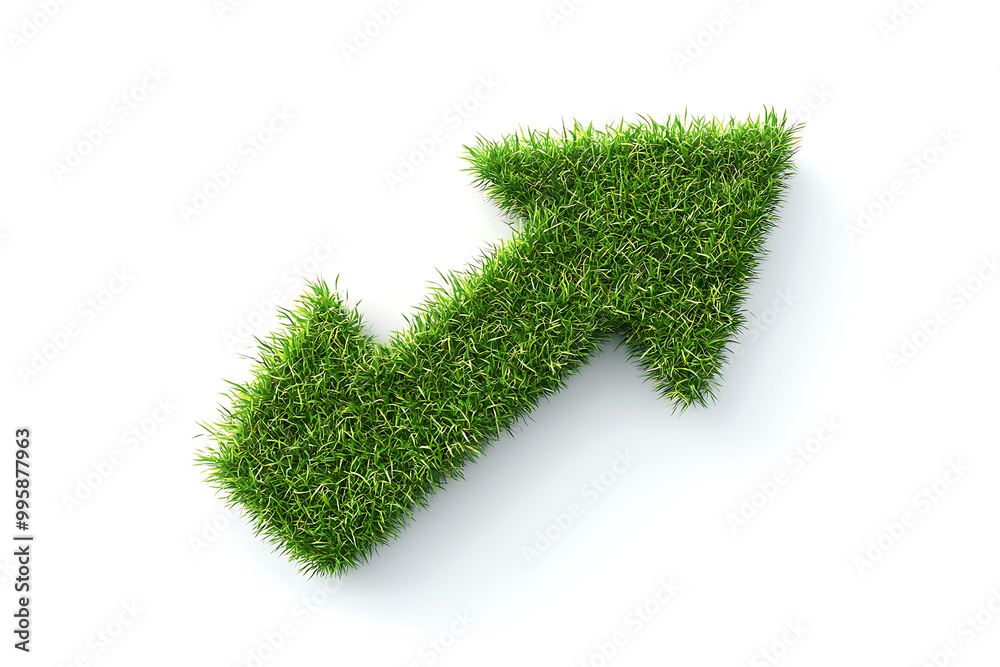 A green grass approve arrow icon, symbolizing approval, eco-friendliness, and sustainability, isolated on a white background. A green grass approve arrow icon, symbolizing approval, eco-friendliness, and sustainability, isolated on a white background.