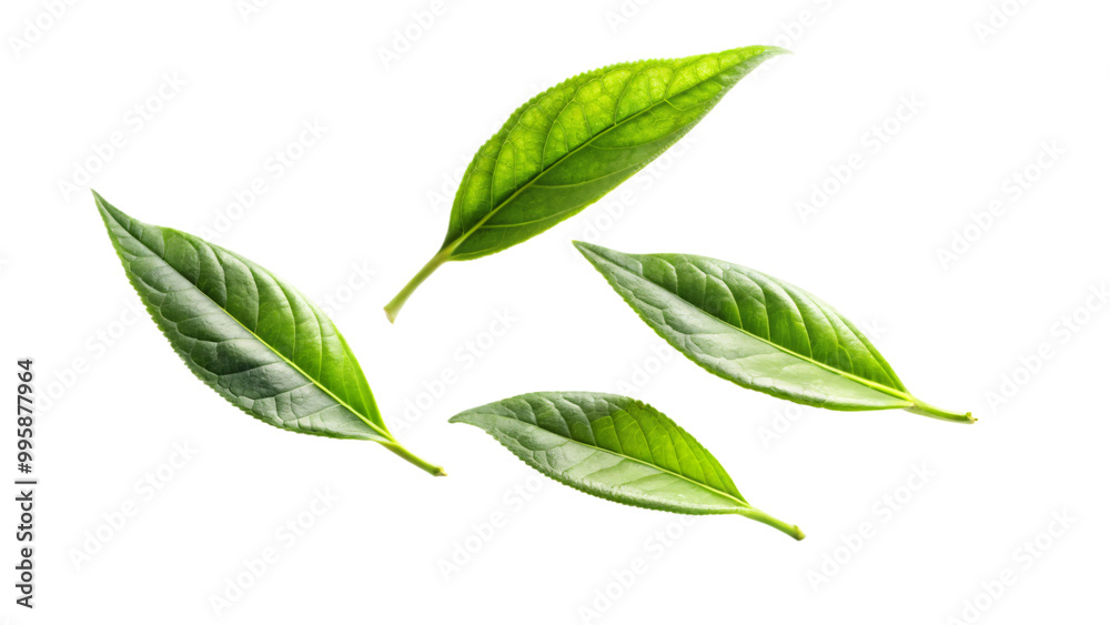 Green leaf macro isolated on white background Green leaf macro isolated on white background