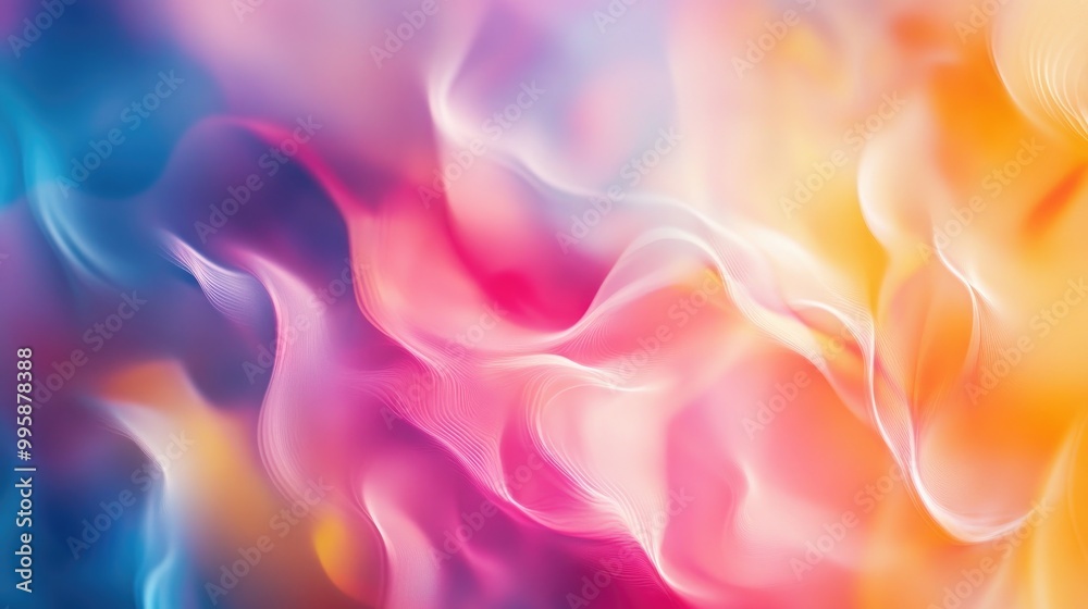 Obraz premium Abstract blurred texture with a colorful effect featuring decorative elements in a fantastical and defocused style ideal for digital printing and presentation purposes