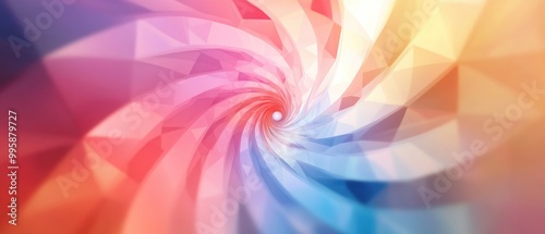 Abstract blurred background with a multicolored geometric texture featuring a spiral illustration ideal for thematic fabric ornament or decorative design