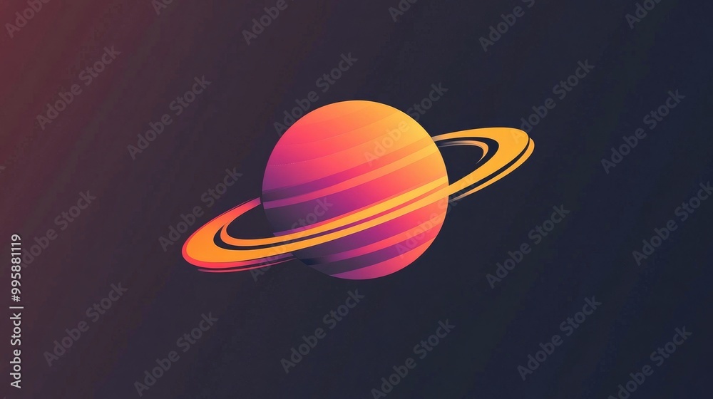 Minimalist flat planet logo design template Minimalist flat planet logo design template